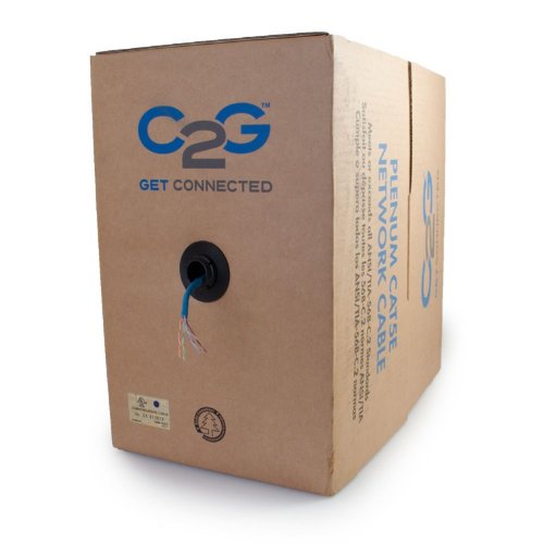 C2G / Cables to Go 27340 Cat5E UTP Solid Plenum CMP-Rated Cable, Blue (1000 Feet/304.8 Meters) On Sale