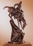 American Handmade 100% Bronze Sculpture Statue Mountain Man By Frederic Remington Baby Size