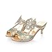 Carol Shoes Fashion Rhinestone Womens Mid Heel Peep Toe Sandals Slippers