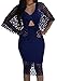shekiss Summer Lace Sexy Party Deep V Collar Burst Club Bodycon Dresses For Women Blue Medium