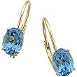 14K Yellow Gold Swiss Blue Topaz Fashion Earrings