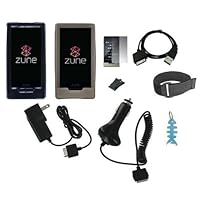 9 in 1 Accessory Combo for Microsoft Zune HD 16GB / 32GB Series: Includes Clear Crystal Snap On Hard Case + Smoke Silicone Skin Case + LCD Screen Protector + Black Belt Clip + Armband + Wall Charger, Car Charger, USB 2in1 Data Sync Cable and Light Blue Fishbone Style Keychain
