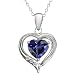 0.60 Ct Heart Shape Blue Iolite and White Diamond Sterling Silver Pendant