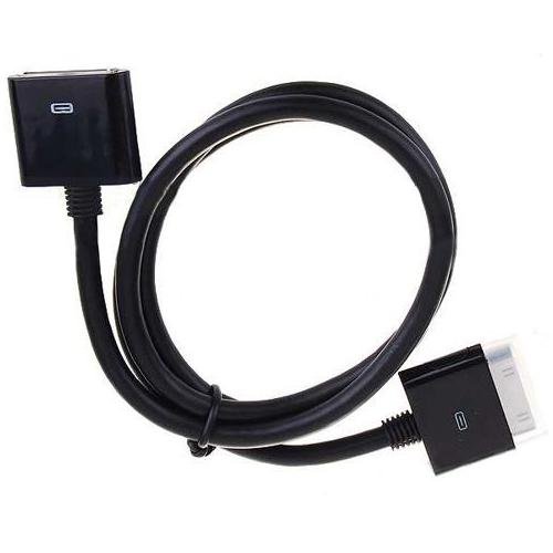 - HIGH QUALITY GATOR CRUNCH - Black iPod Extension Cable Extra Long 30-pin Male to Female Dock Extender (Also works with iPhone & iPad) HIGH-END CABLE WORKS WITH AUDIO AND VIDEO TOO! - Bulk Packaging