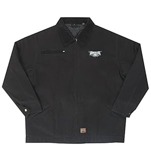 NFL Philadelphia Eagles Tradesman Canvas Quilt Lined Jacket, Black, Large