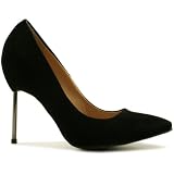 Spy Love Buy Hope Suede Style Pin Stiletto Heel Pointed Court Shoes