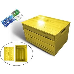 Lohasrus Kids Patio Toy Chest 15020 - Non-toxic Stained Fir, Indoor Outdoor, for ages 2 to...