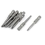 uxcell 六角ドライバービット 金属 グレー 電動ドライバー スペアパーツ 10個入り