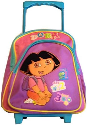 Dora The Explorer Rolling Backpack 12" Toddler School Bag Luggage