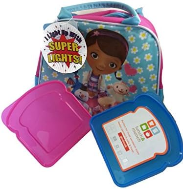 Take Your Daughter to Work Medical Theme Bundle: Doc McStuffins Medical Bag, Case Book with Fluffy Pen, 2 Sandwich Holders, Daisy Stickers