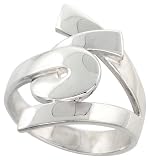 Sterling Silver Flawless Quality Designer Swirl Ring, 7/8 (23mm) wide