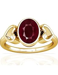 14K Yellow Gold Oval Cut Ruby Womens Astrological Ring