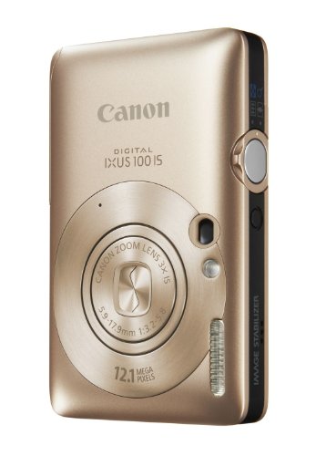 Canon Digital IXUS 100 IS Digitalkamera (12 Megapixel, 3-fach opt. Zoom, 6,4 cm (2,5 Zoll) Display, HDMI, SLIM) Gold
