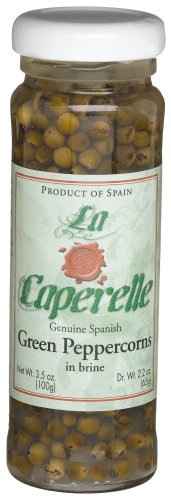 La Caperelle Green Peppercorn in Brine, 3.5-Ounce Jars (Pack of 12)
