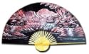 Asian Art, D&eacute;cor, & Gifts - 60" Hand painted Thai Silk & Bamboo Decorative Wall Fan - Red Night