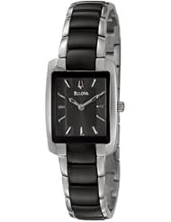 Bulova Womens 98L148 Dress Black &  Silver Ion-Plated Watch