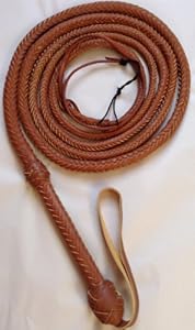 Bullwhip INDIANA Jones Style Tan Real Leather BULLWHIP 6 Foot 10 Plait BULL WHIP