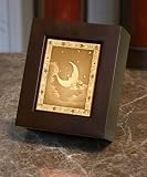 Man in the Moon Lithophane Shadow Box Cherry Finish Wood