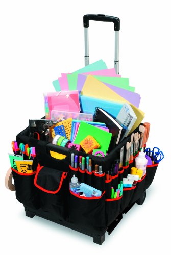 Darice Rolling Craft Cart with Nylon Liner and Telescoping Aluminum Handle