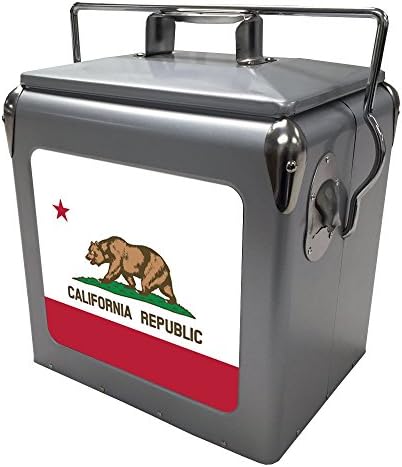 California Republic Flag - 13 Quart Retro Steel Cooler