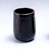 天然木製　湯呑み　布張り　曙　漆塗り