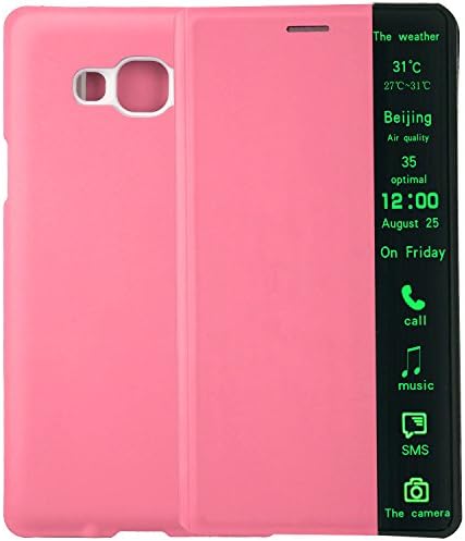 E7 Case Samsung Galaxy E7 Cover Smart Window View Flip Leather Cover Folio Case Stand Card Holder Slot for Samsung Galaxy E7 caller ID display S-view E7 Flip Folio Cover Case