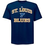 Majestic St. Louis Blues Navy Blue Heart and Soul II T-shirt