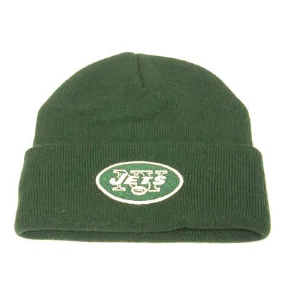 NEW YORK JETS (GREEN) Cuffed Knit Beanie Hat / Toque- Embroidered Team Logo