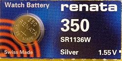 Renata Silver Oxide Watch Battery For 350 Button Cell
