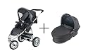 Quinny 70301850 - Speedi Set, Jogger Farbe raven inklusiv 64801850 Kinderwagenaufsatz Farbe raven (schwarz)