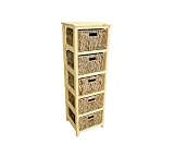 NEW Henley 5 Drawer Natural Coloured Tallboy / Storage