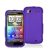 Purple Rubberized Snap-On Hard Skin Case Cover for HTC Sensation 4G / Pyram ....