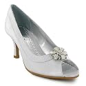 W38 Ladies Silver Peep Toe Womens Bridal Shoes Size 3-8