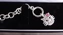 Great fun cat diamante charm on a fashion bracelet