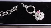 Great fun cat diamante charm on a fashion bracelet