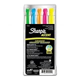 Highlighter, Smear Proof, Fine/Micro Chisel Point, Assorted Colors, 5/Set SAN27075