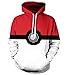 Hmamliel Men's Pokemon elves ball loose hooded casual printing fleece