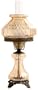 Amber Rhombus Octagon Shade Night Light Hurricane Table Lamp