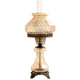 Amber Rhombus Octagon Shade Night Light Hurricane Table Lamp