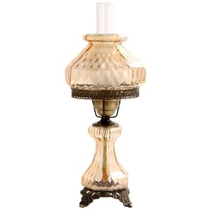 Amber Rhombus Octagon Shade Night Light Hurricane Table Lamp by 