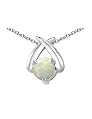 Tommaso Design (tm) Round 5mm Genuine Opal Pendant