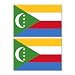 Glossy vinyl sticker pack: FLAG THE COMOROS UNION COMORES KOMORI AL-QUMURI (2 stickers, 15x10cm / 5.9x3.9in)