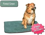 Orthopaedic Pet Dog/Cat Foam Mattress 95x70x4cm Egg Crate Design Forest Green Faux Suede Cover