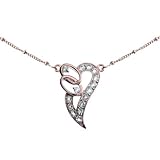 EXP Sterling Silver Sky Blue Topaz Accented Heart Pendant Necklace