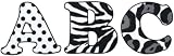 Soft Flex Iron-On Alphabet - Safari Black & White