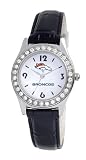 NFL Women's BO20017 Denver Broncos Game Day Dazzler Black Leather Watch