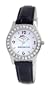 NFL Women's BO20017 Denver Broncos "Game Day Dazzler" Black Leather Watch