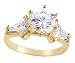 Cheap CZ Solitaire Engagement Ring 14k Yellow Gold Bridal (1.50 Carat), Size 6 On Sale