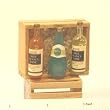 Dollhouse Miniature Wood Crate filled with Ice and 3 Bottles