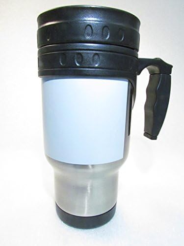 5-Pack: Blank Travel Mugs. 12 oz. Pre-coated for Sublimation and Heat Transfer Printing. Stainless Steel Shell, Plastic Lid, Base & Liquid Container. Ready to Print. Compatible with All Leading Dye Sublimation Printers and Heat Presses.